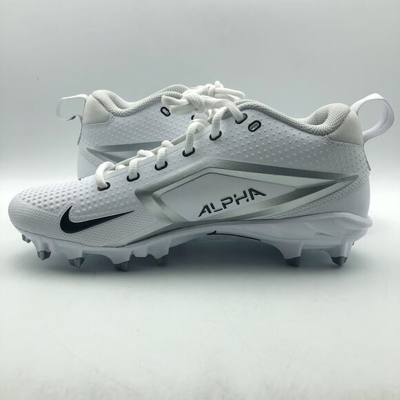 Nike Alpha Menace Mens 4 Varsity Molded Football Cleats 10 White Black NWOB - Picture 6 of 11